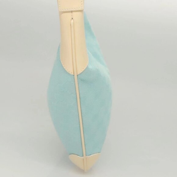 GUCCI GG Canvas Shoulder Bag Light Blue Gold - Picture 4 of 16